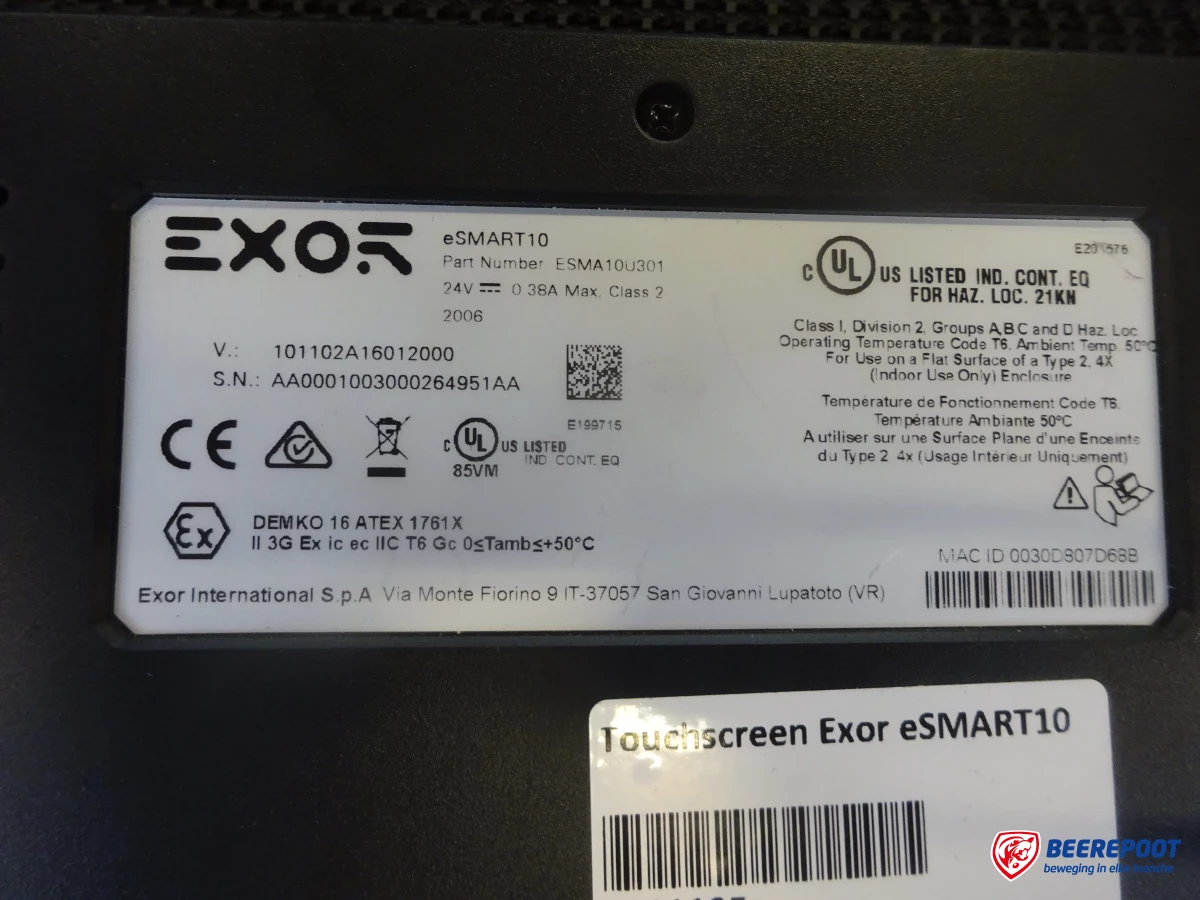Touchscreen Exor eSMART10 - Beerepoot BV